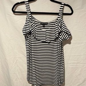 Black and white striped tank